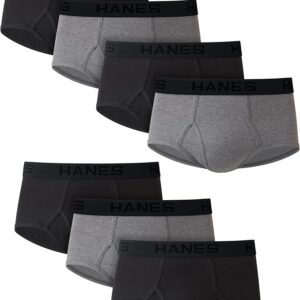 Hanes Men's Underwear Briefs Pack, 7-Pack, Sexy Men's Underwear, Cool & Breathable Cotton Underwear, Wicking, Black