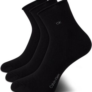 Calvin Klein Womens Crew Socks - 3 Pack Soft Cotton Blend Roll Cuff Mini/Mid Crew Dress Socks for Women (Shoe Size: 4-10)
