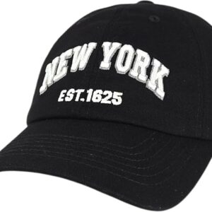 Elidan NY Dad Hat New York EST.1625 Cotton Cap, Adjust Buckle Strap, Unstructured Low-Profile NY Baseball Cap for Men & Women